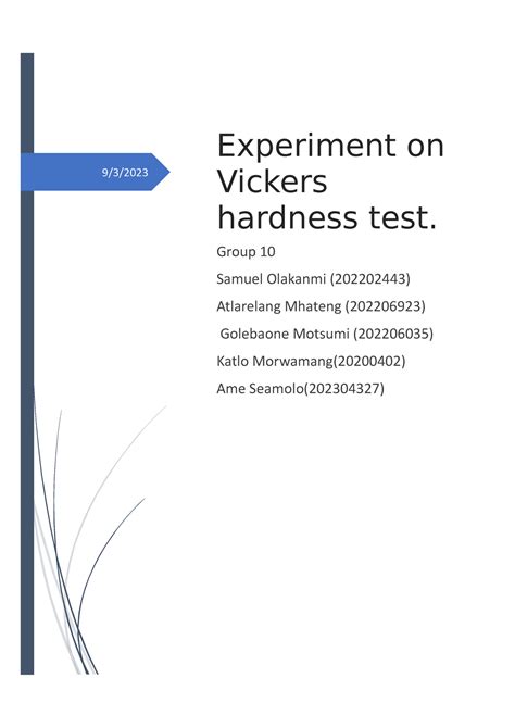 vickers hardness test experiment report|is 1501 pdf free download.